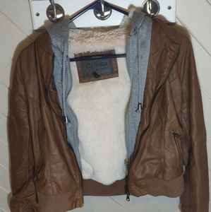 Sweatshirt Faux-leather Jacket
